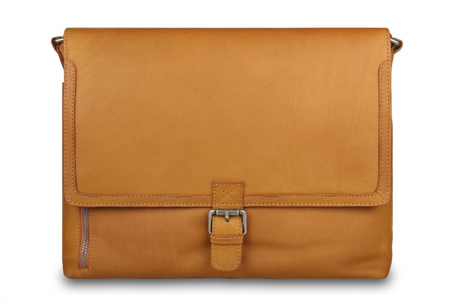 Кожаная сумка-менссенджер Ashwood Leather W-74 Tan