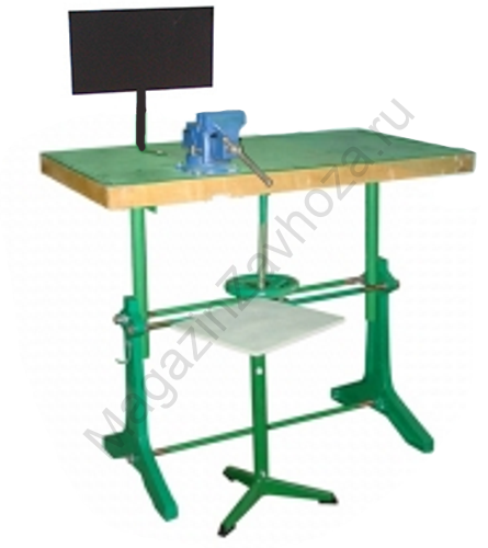 Верстак слесарный с металлическим покрытием ВС - 4 (верстак слесарный ВС-ЛП) чугунное основание