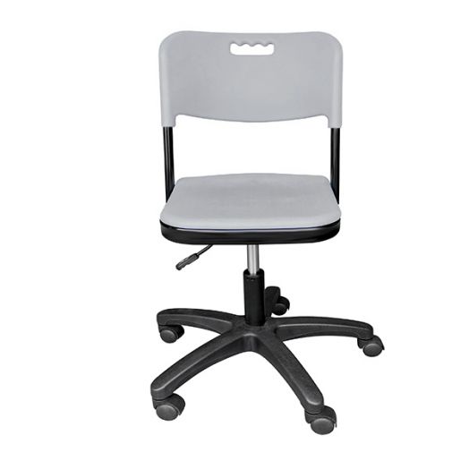 ИНСК-19-1 Стул ученический подъёмно-поворотный на газ лифте (Антивандальный серый пластик)