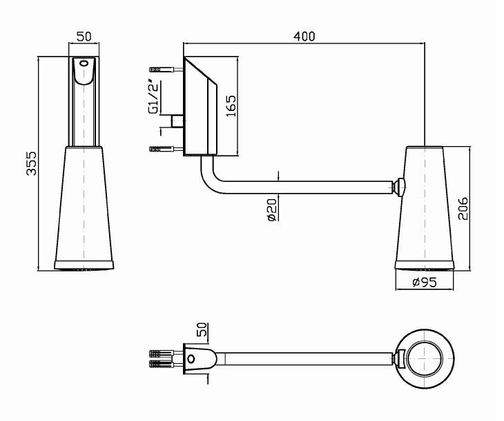 Лейка для верхнего душа Zucchetti Closer 9,5 см Z94255 схема 1