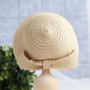 Кукольный аксессуар - Шляпка соломенная с бантиком