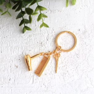 Кукольный аксессуар(брелок) - Набор принадлежностей "Парикмахер" (ц. золотой)