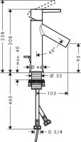 Смеситель Hansgrohe AXOR Starck для раковины 10003000 схема 1