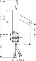 Смеситель Hansgrohe AXOR Starck для раковины 10117000 схема 1