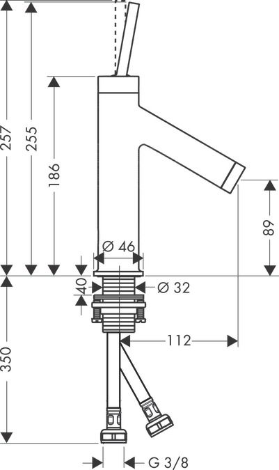 Смеситель Hansgrohe AXOR Starck для раковины 10117000 схема 1