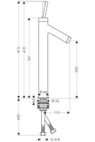 Смеситель Hansgrohe AXOR Starck для раковины 10129000 схема 1