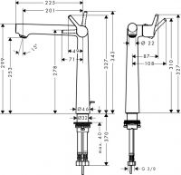 Смеситель Hansgrohe Talis S для раковины 72115000 схема 1