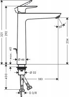 Смеситель Hansgrohe Talis E для раковины 71716000 схема 1