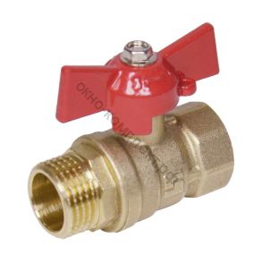 КРАН  шар.  !ЖЕЛТЫЙ! AQUALINK 1" ВР-НР БАБОЧКА