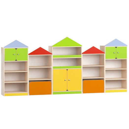 РСН-0189 Стеллаж для игрушек "Домик" (3300x400x1500 мм)