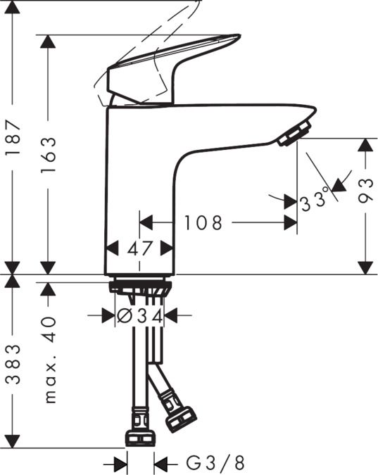 Смеситель Hansgrohe Logis для раковины 71101000 ФОТО