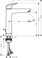 Смеситель Hansgrohe Logis для раковины 71090000 схема 1