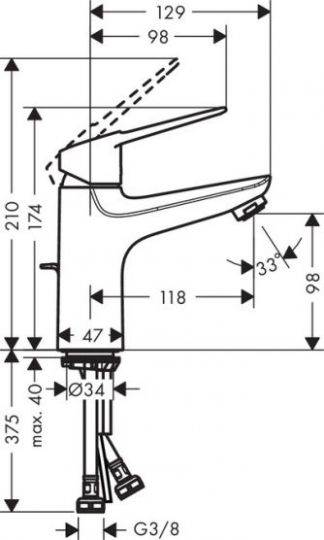 Смеситель Hansgrohe Novus Loop для раковины 71081000 ФОТО