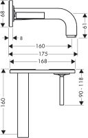 Смеситель Hansgrohe AXOR Citterio для раковины 39112000 схема 1