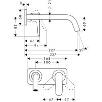 Смеситель Hansgrohe AXOR Citterio M для раковины 34115000 схема 1