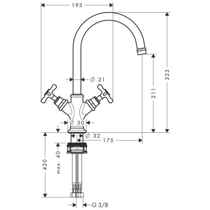 Смеситель Hansgrohe AXOR Montreux для раковины 16502820 ФОТО