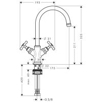 Смеситель Hansgrohe AXOR Montreux для раковины 16502820 схема 1