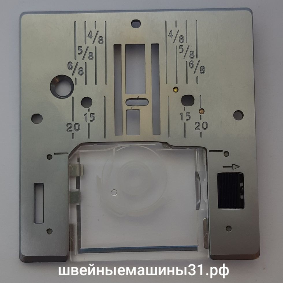 Игольная пластина Janome JG408, JemGold, SE518, SE522 с крышкой   Б/У.     Цена 450 руб