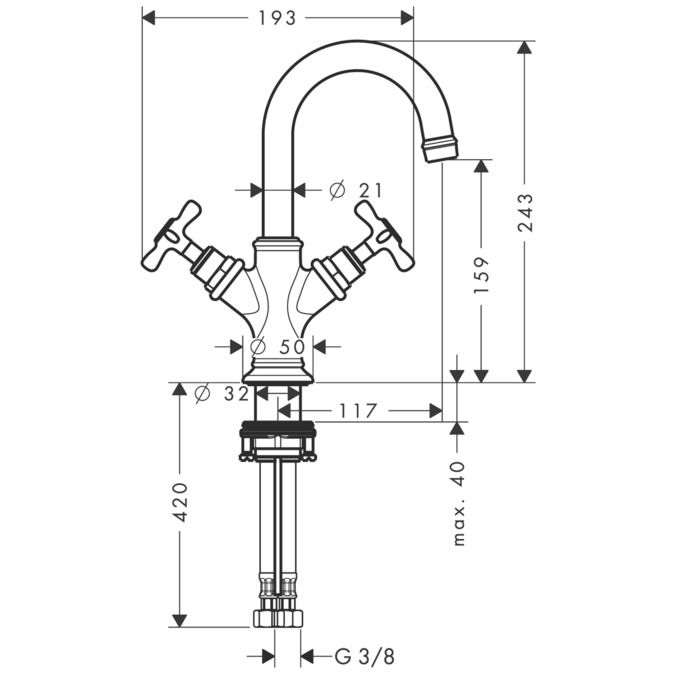 Смеситель Hansgrohe AXOR Montreux для раковины 16505000 ФОТО