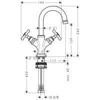 Смеситель Hansgrohe AXOR Montreux для раковины 16505000 схема 1