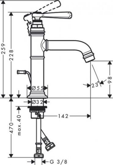 Смеситель Hansgrohe AXOR Montreux для раковины 16515820 ФОТО