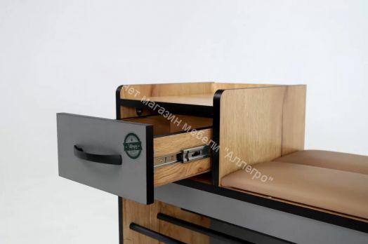 Тумба Ольга-Лофт 5 (Дуб Крафт Золотой/Темно-Серый)