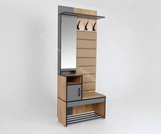 Прихожая Ольга-Лофт 1 (Дуб Крафт Золотой/Темно-Серый)