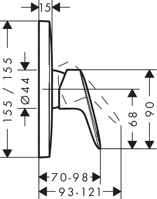 Смеситель Hansgrohe Logis для душа 71605000 схема 1