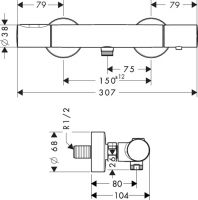 Смеситель Hansgrohe AXOR Citterio M для душа 34635000 схема 1