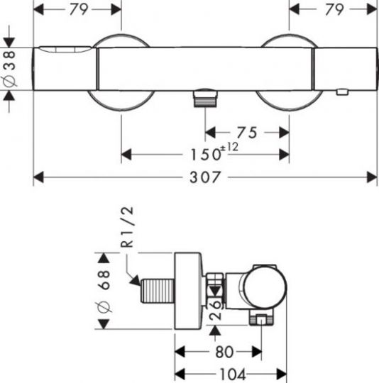 Смеситель Hansgrohe AXOR Citterio M для душа 34635000 ФОТО