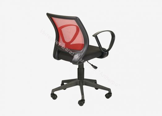 Кресло "Эксперт Рондо" сетка W-07 красная/ткань В-14 чёрная