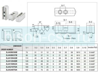 Комплект сырых кулачков SJA06030B TAIKI 3,0х60