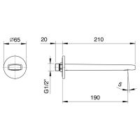 Излив для ванны Fantini Lame M041 M045 схема 4