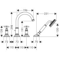 Смеситель Hansgrohe AXOR Montreux для ванны с душем 16544000 схема 1