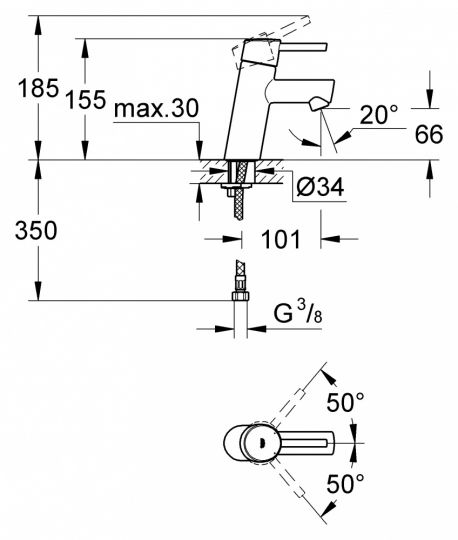 Смеситель Grohe Concetto New для раковины 3220410E ФОТО