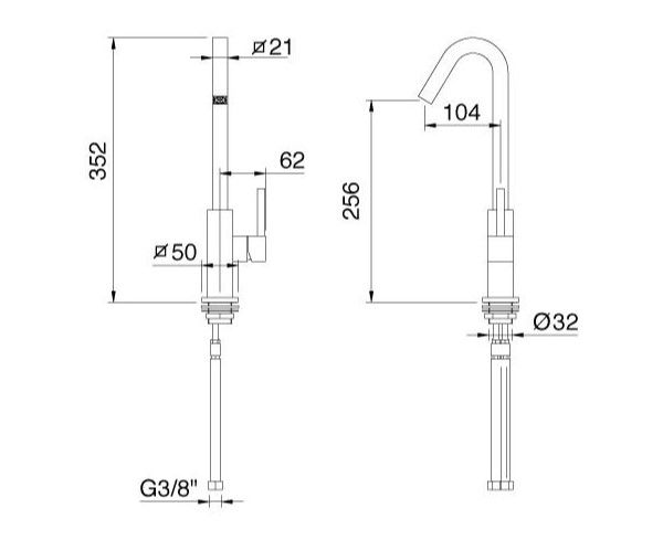 Смеситель Treemme X-CHANGE MONO для раковины 7610CM схема 3