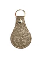 Брелок кожаный, цвет темно-бежевый текстурный