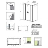 Двустворчатое душевое ограждение Radaway Premium Plus DWD+S схема 2