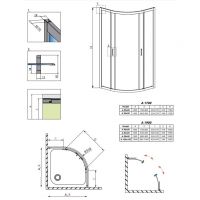 Полукруглое двухдверное душевое ограждение Radaway Premium Plus A 1900 схема 2