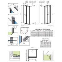 Душевой уголок Radaway Eos DWD+S двухдверный цвета хром схема 2