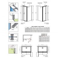 Стеклянный душевой уголок Radaway Eos KDS II однодверный схема 2