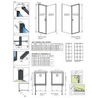 Душевой уголок Radaway Nes Black KDJ I Factory с черной решеткой схема 2