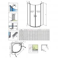 Душевой уголок с дверью на циллиндрической петле Radaway Nes PDD II схема 2