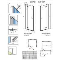 Дверь в нишу Radaway Fuenta New DWJ из стекла схема 2