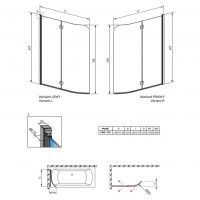 Закругленная шторка на ванну Radaway Eos PND I 130 см схема 2