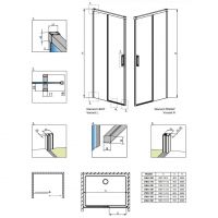 Раздвижная душевая дверь в нишу Radaway Idea DWJ схема 2