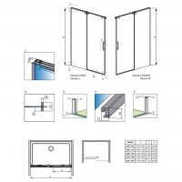 Нишевая душевая дверь Radaway Espera Pro DWJ раздвижная схема 2