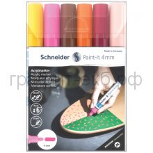 Маркеры акриловые Schneider Paint-It 310 4мм 6шт. ассорти 120297