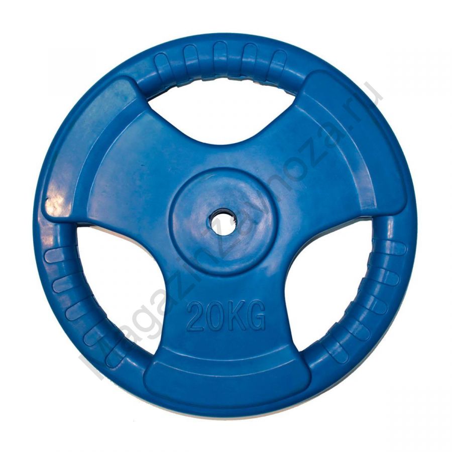 Диск обрезиненный ZSO цветной 3 HANDLE D-26, 20 кг