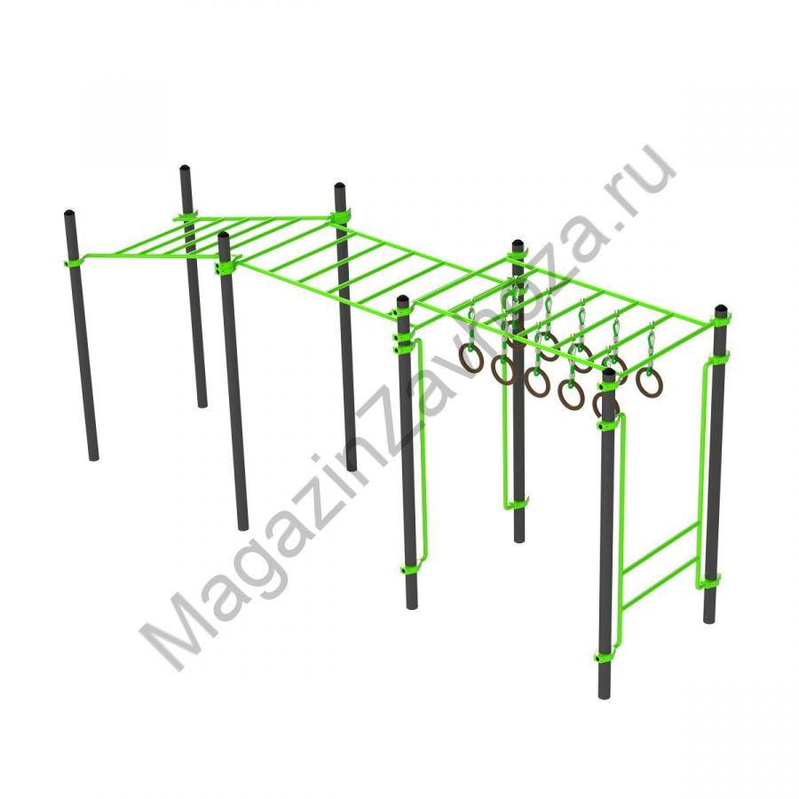 W358 GTO Рукоход с изменением высоты с подвижными кольцами (разноуровневый) Zavodsporta